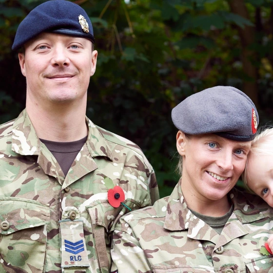 Military couple with child