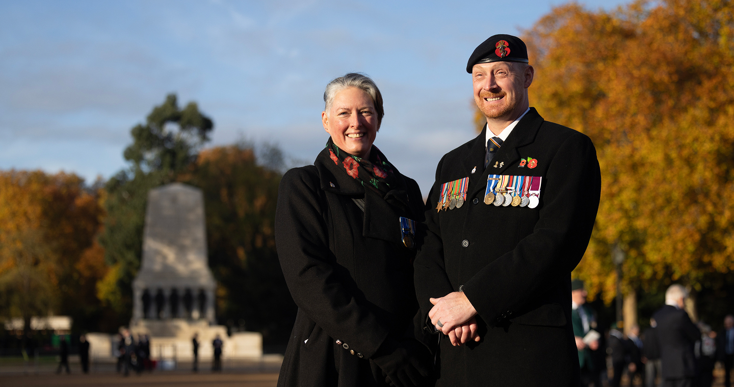 A couple representing Armed Forces community