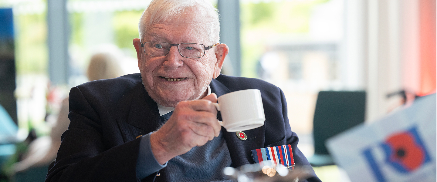 John Fiddler at RBL VE Day 80 event Hero