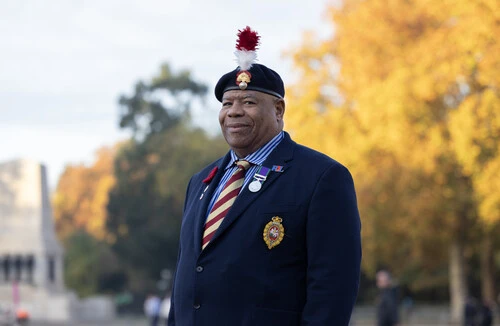 Rudi Champagnie on Horse Guards Parade for the Royal British Legion’s March Past the Cenotaph