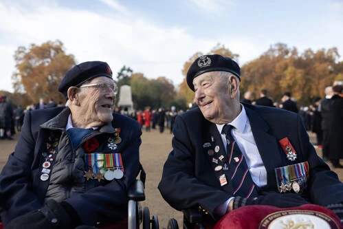 Second World War veterans, Jim Grant and Henry Rice on Horse Guards Parade