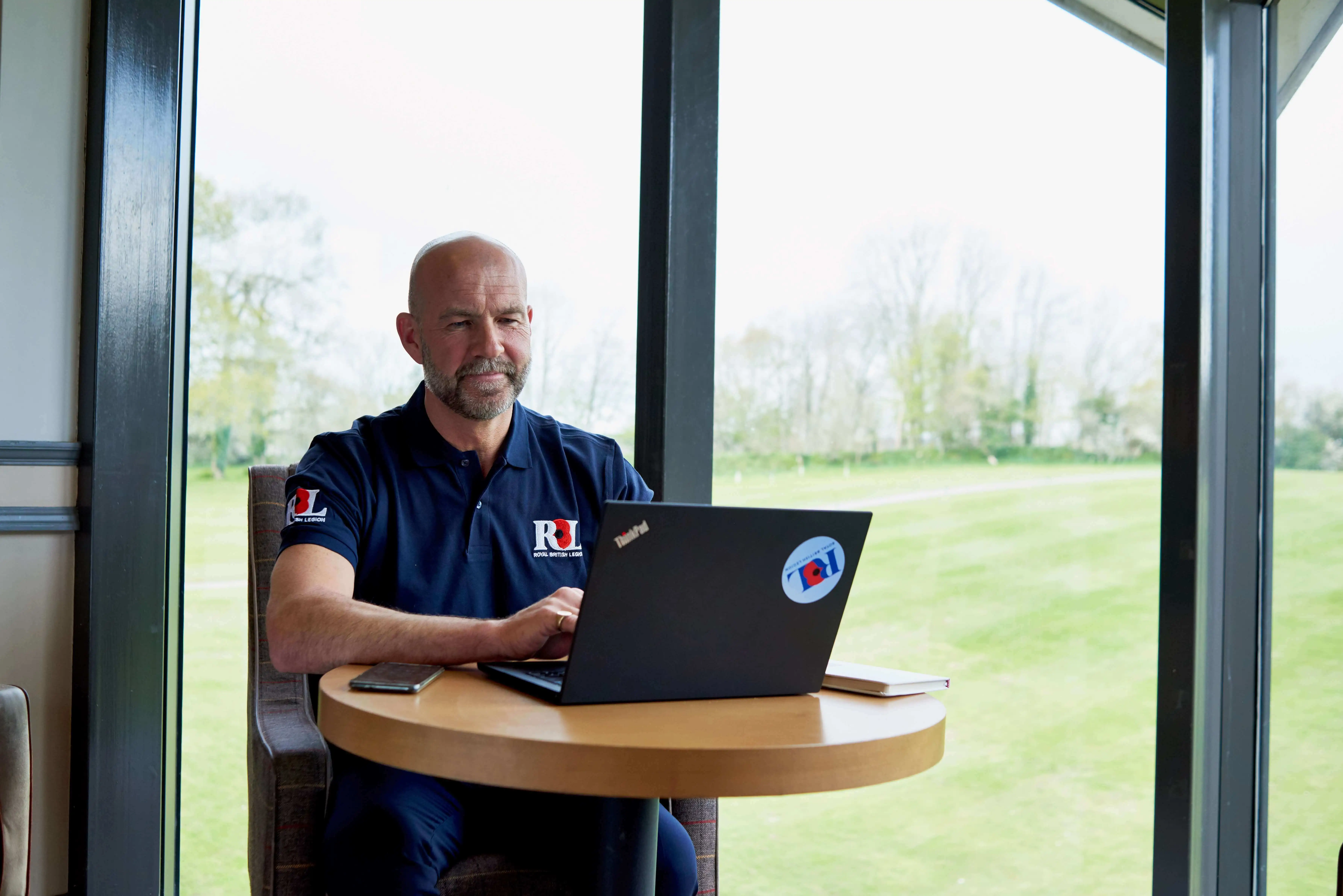 RBL staff using laptop