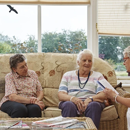 Ladies chatting at a Royal British Legion care home