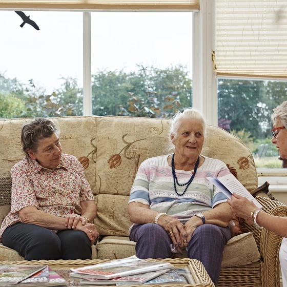 Dunkirk_Memorial_House_resident_and_nurse_hero Ladies chatting at a Royal British Legion care home
