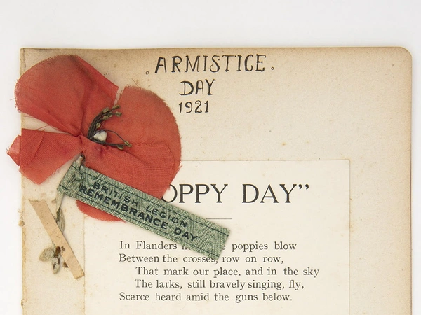 An original French silk poppy from 1921 An original French silk poppy from 1921