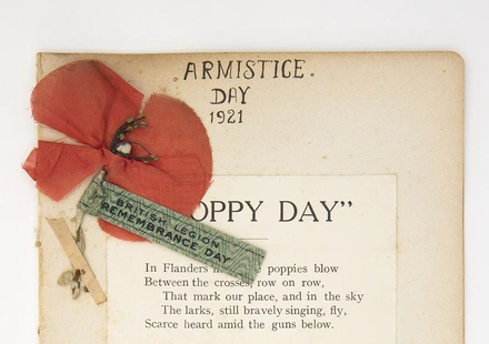 An original French silk poppy from 1921 An original French silk poppy from 1921