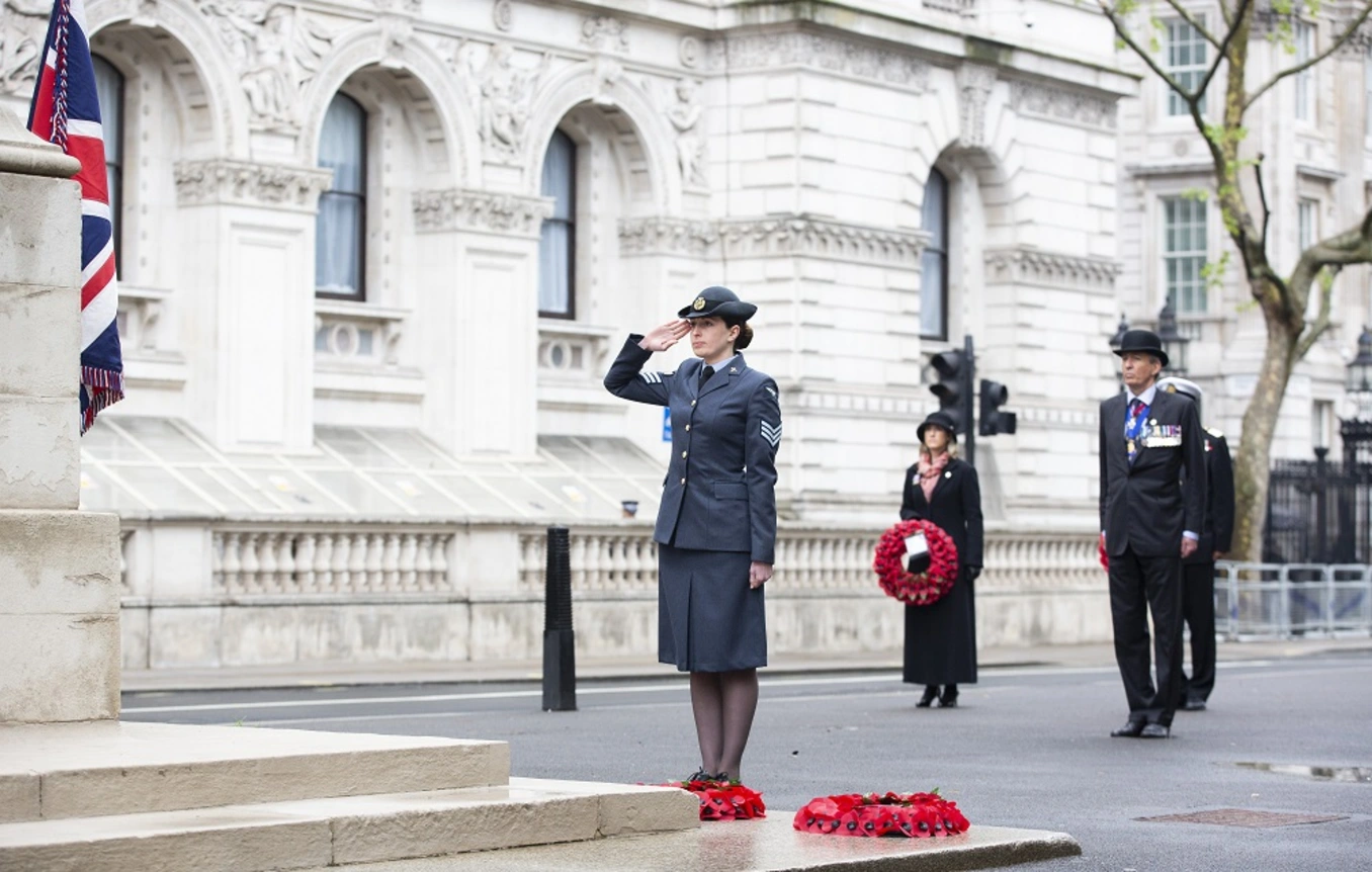 Sgt Natasha Weatherstone laying a wreath on behalf of the RAF Sgt Natasha Weatherstone laying a wreath on behalf of the RAF