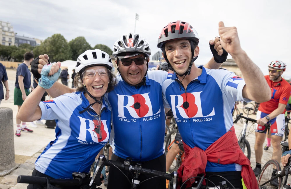 Pedal to Paris participants on 7 September, 2024, a four-day ride through beautiful countryside.