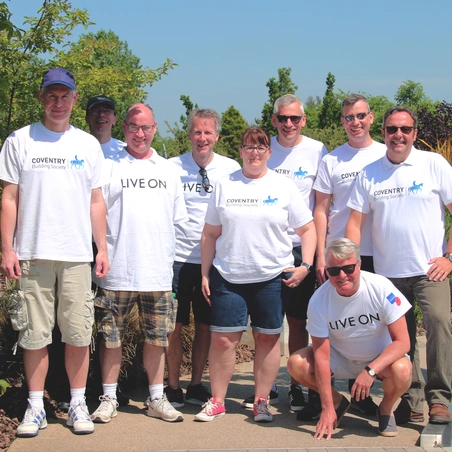 Coventry Building Society group photo Our partners Coventry Building Society corporate volunteers