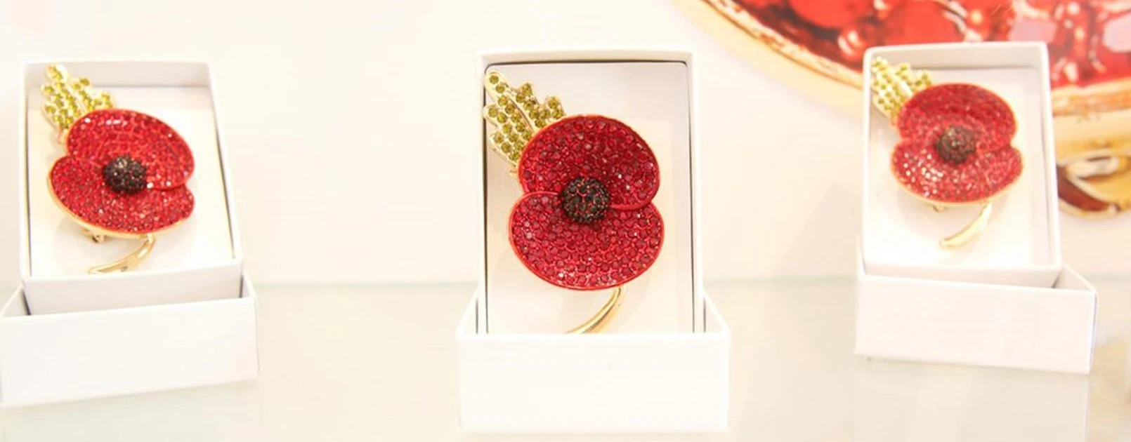 Jewelled store poppy brooch