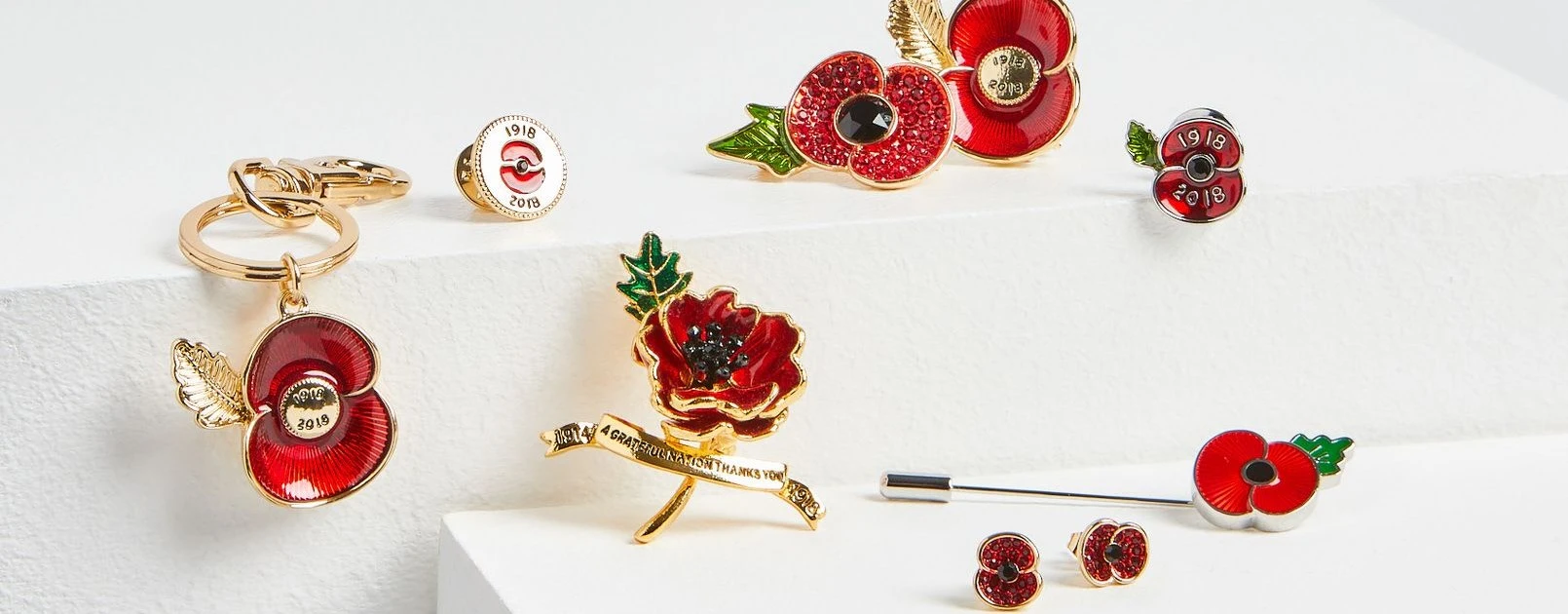 Poppy brooches for remembrance on sale day