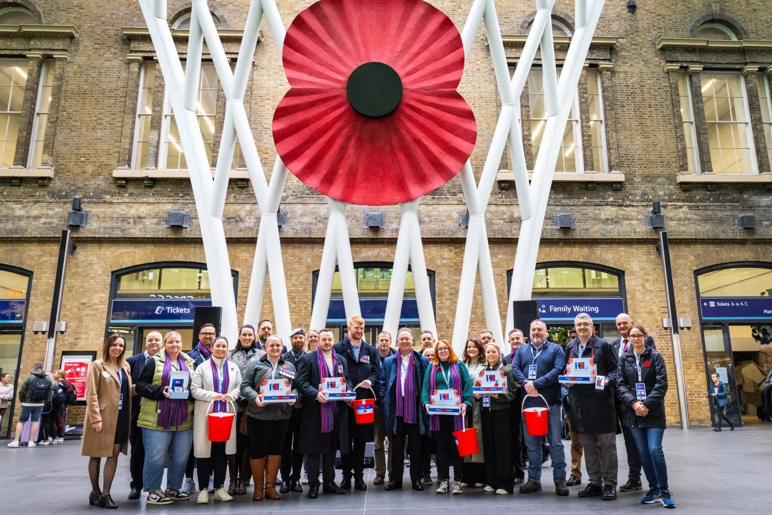 Poppy sellers outside Kings Cross
