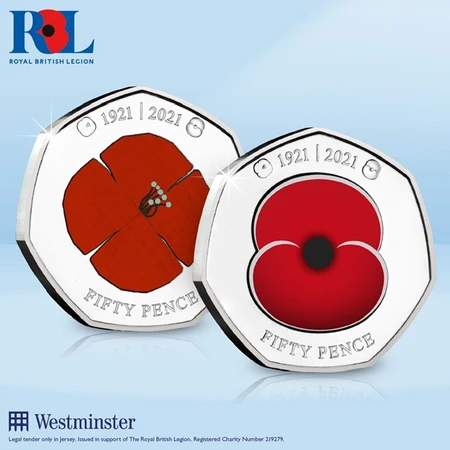 Westminster Collection centenary poppy coin Westminster Collection centenary poppy coin