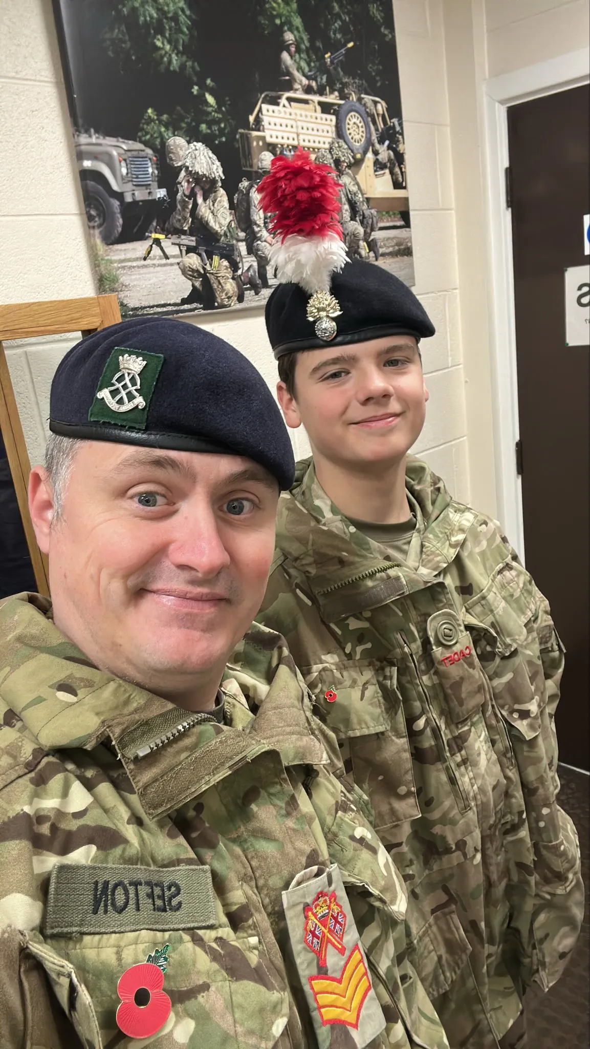 Adam and Mac in uniform