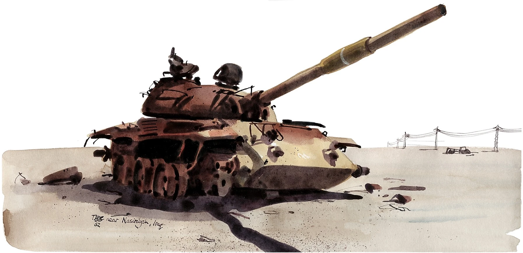 Matt Cook illustration Iraqi tank