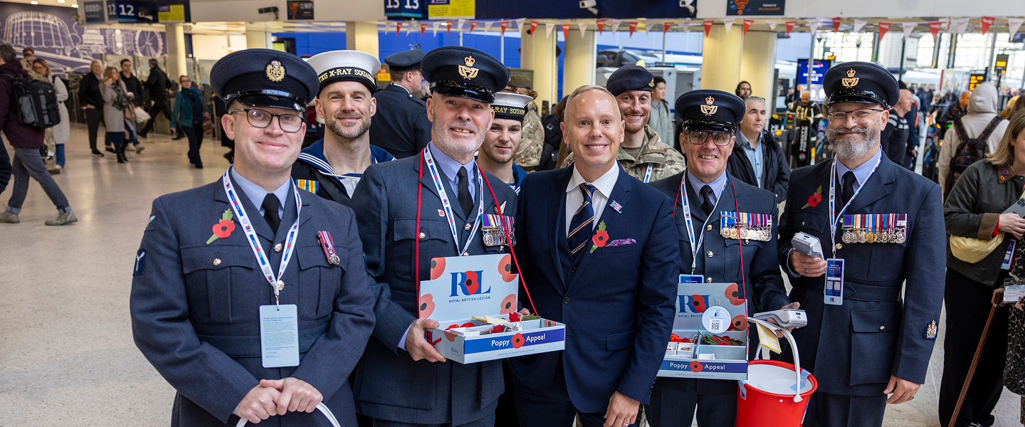 Rob Rinder launches London Poppy Day at Waterloo Station