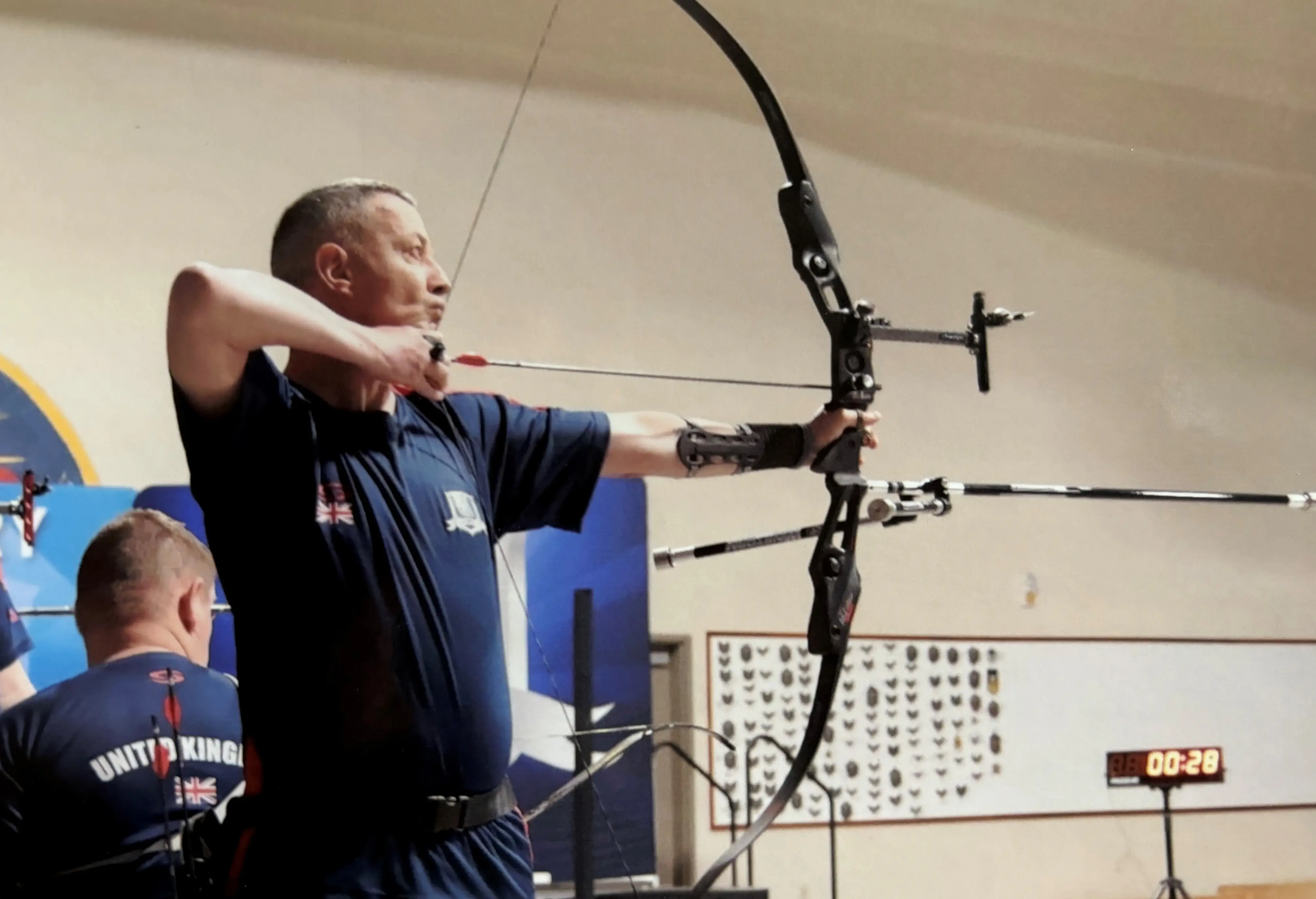 Steve taking part in an Archery course at the Battle Back Centre