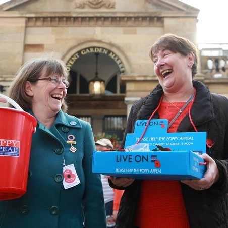 Poppy Appeal volunteers at Covent Garden Market Poppy Appeal volunteers selling the Legion's paper poppies at Covent Garden Market