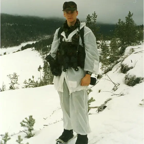 Tommy Edwards in winter gear