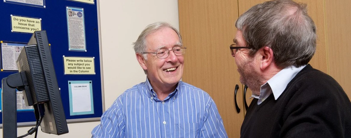 Two men having a meeting