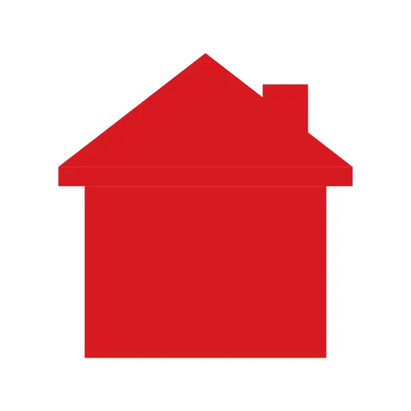 A block image of a red house