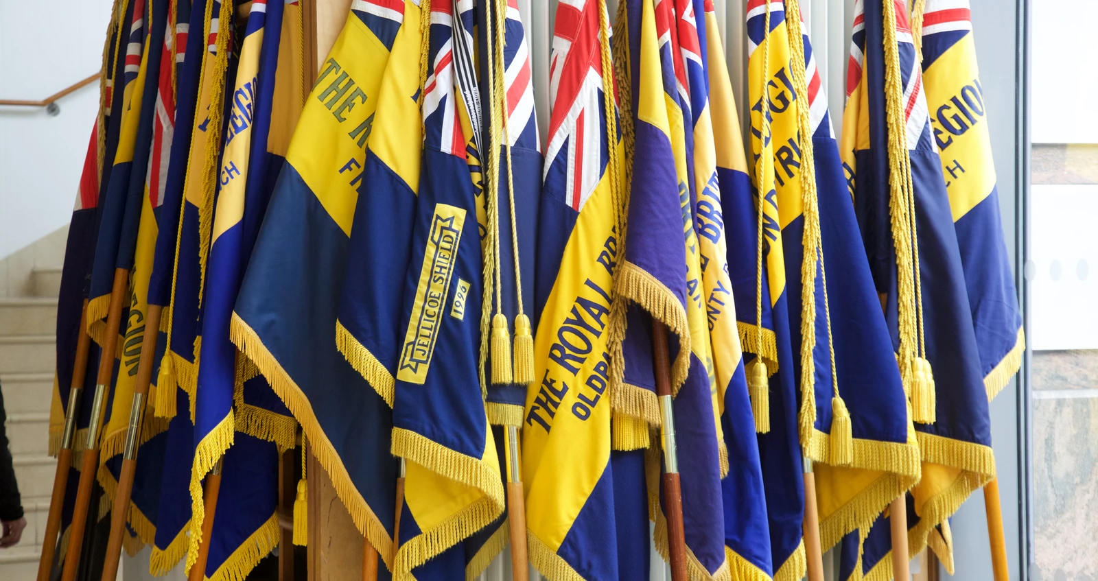 Annual Conference – Legion Standards Standards leaning against a wall at The Royal British Legion Annual Conference