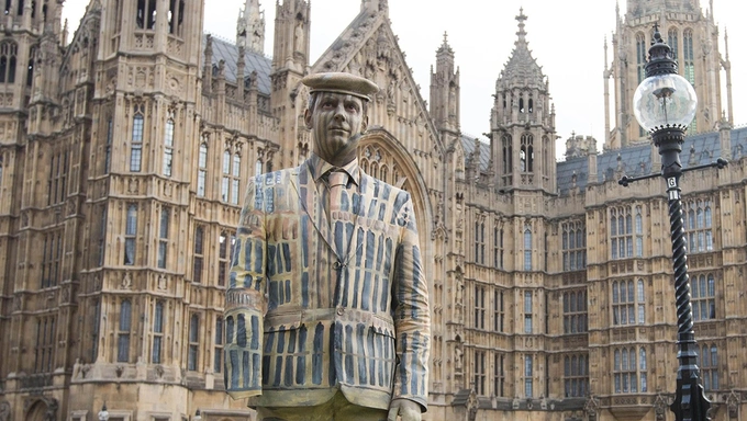 Veteran Darren Fuller painted at the Houses of Parliament to show how the Armed Forces community is currently invisible on the UK Census