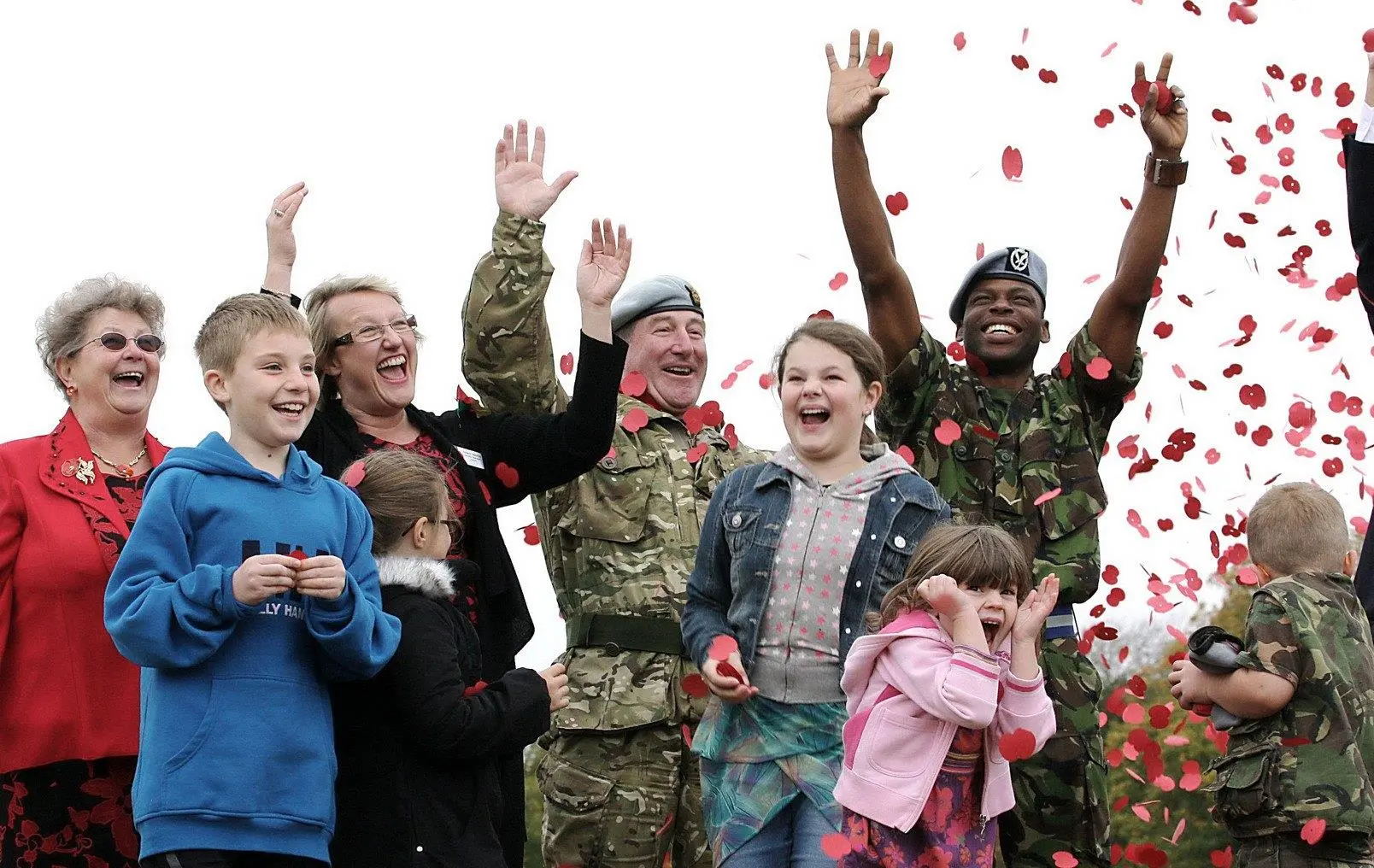 Members of the Armed Forces community celebrating