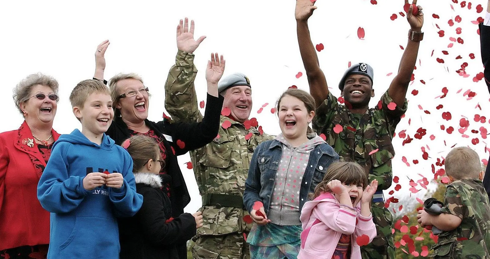 Members of the Armed Forces community celebrating Members of the Armed Forces community celebrating