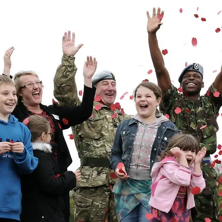 Members of the Armed Forces community celebrating Members of the Armed Forces community celebrating