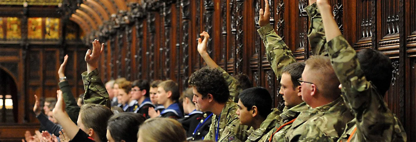 Armed Forces personnel taking part in a Veteran's strategy debate in parliament