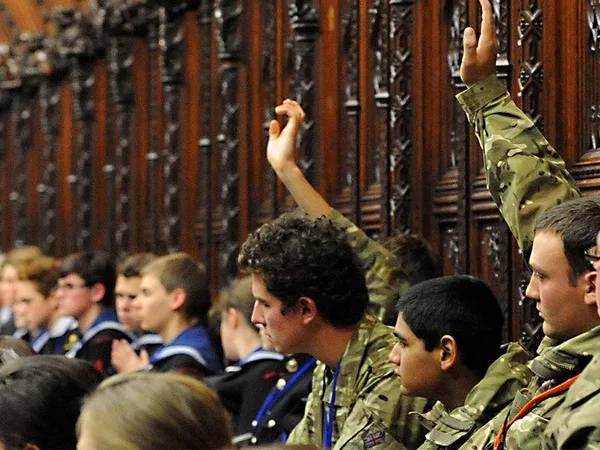 Armed Forces personnel taking part in a Veteran's strategy debate in parliament