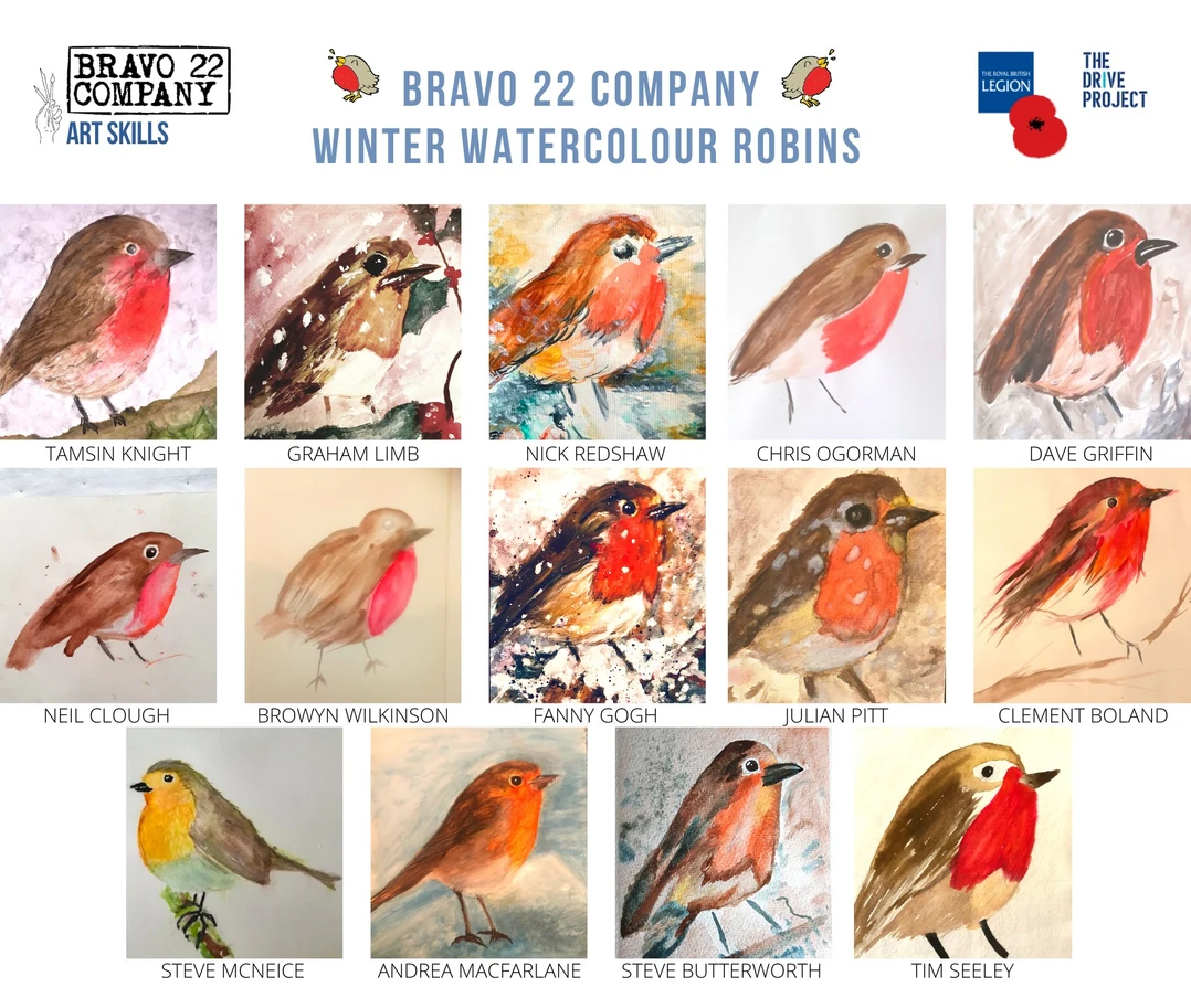 Winter watercolour robins workshop.
