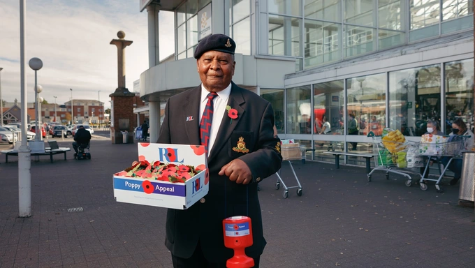 Andy Owen collecting outside his local supermarket