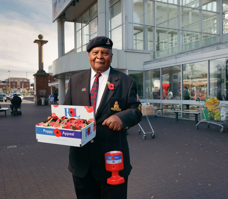 Andy Owen collecting outside his local supermarket