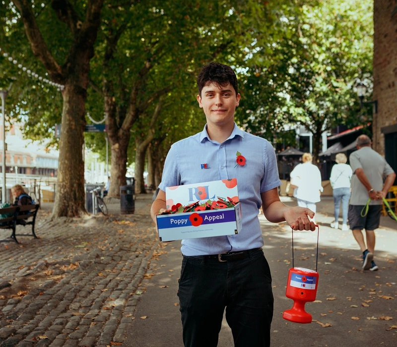 Billy Wilde collecting donations in Bristol