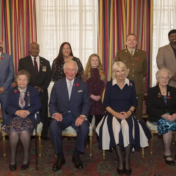 The Prince of Wales and Duchess of Cornwall with Poppy Appeal collectors