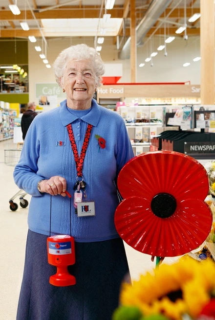 Vera Parnaby collecting at her local supermarket