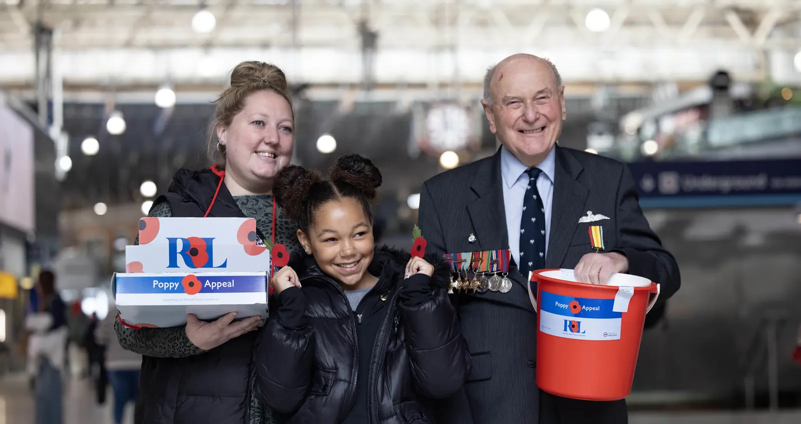 Vet with Poppy Collectors fundraising - cropped
