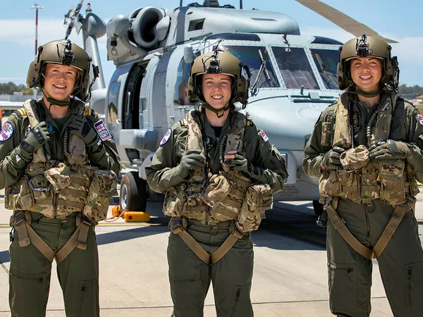 The first all-female crew for a Royal Australian Navy MH-60R helicopter
