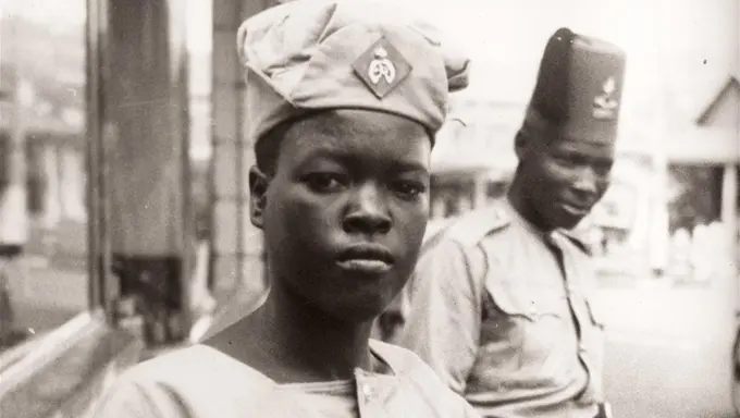 Policewoman in 1940 in Kampala, Uganda