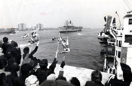 HMS Invincible Leaving Portsmouth, 5th April 1982