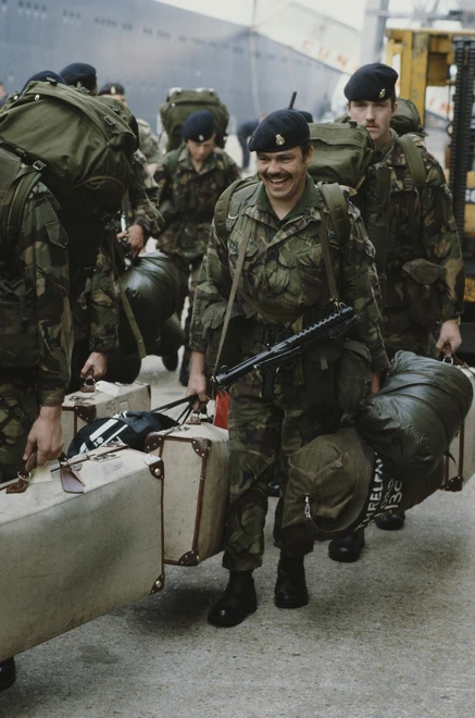 Troops Leave For Falkands War
