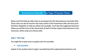 Key Stage 3 - Remembrance Assembly Presenter notes