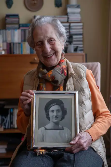 Marie Scott holding photo Marie Scott holding photo