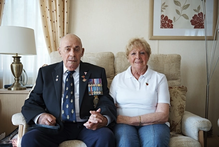 Care Home Couple Couple in care home on sofa