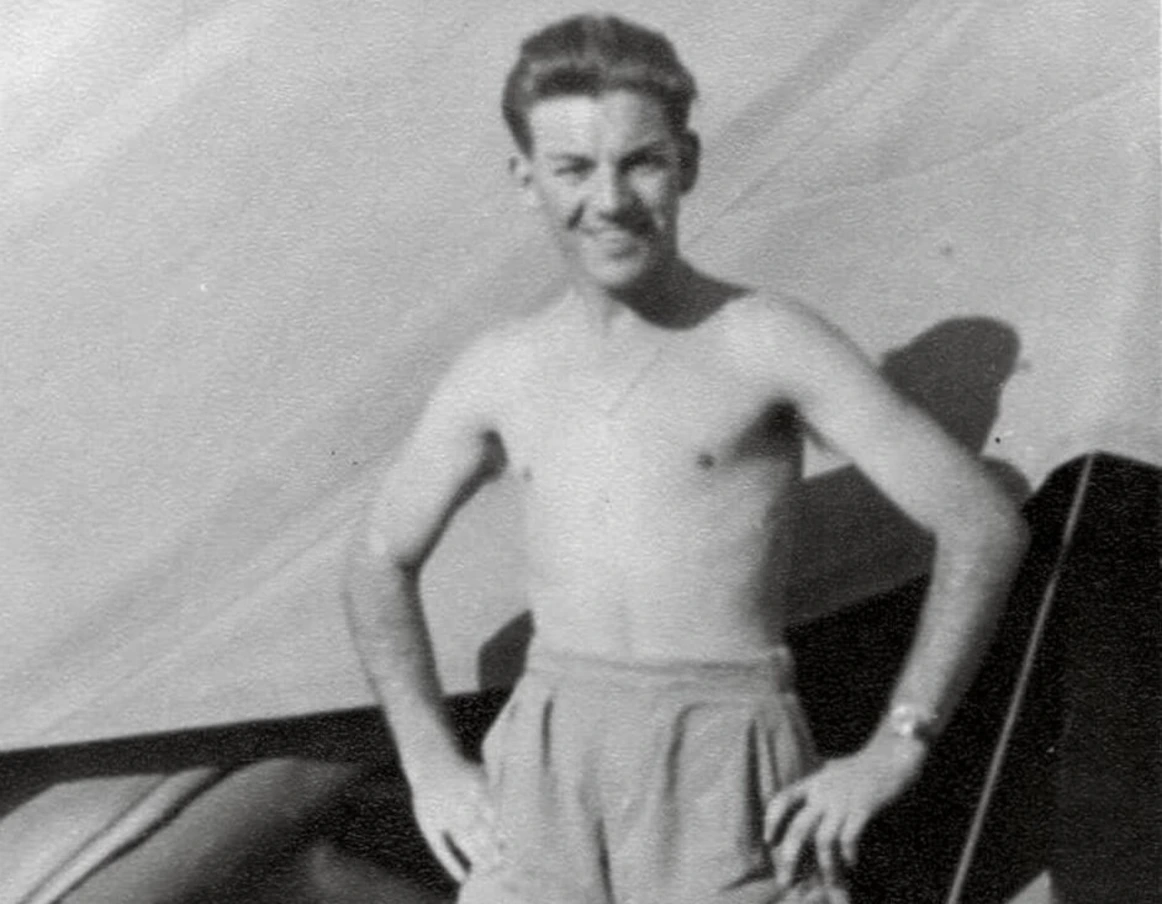 Mike Hyde 1_Cyprus 1956 at RAF Nicosia 2_with Watch Crew wearing cap leaning on post -1 Mike Hyde 1_Cyprus 1956 at RAF Nicosia 2_with Watch Crew wearing cap leaning on post