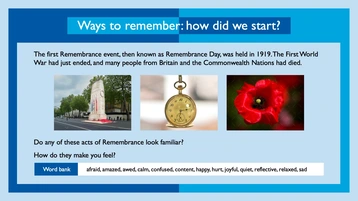 3 - Remembrance Art - Ways to remember: how did we start?