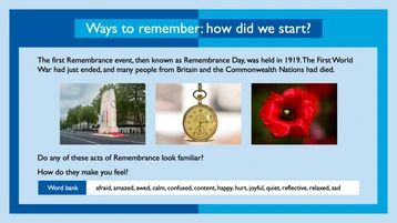 3 - Remembrance Art - Ways to remember: how did we start? 3 - Remembrance Art - Ways to remember: how did we start?