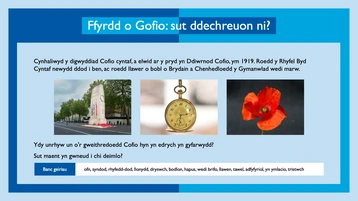 3 - Remembrance Art - Ffyrdd o Gofio: sut ddechreuron ni? 3 - Remembrance Art - Ffyrdd o Gofio: sut ddechreuron ni?